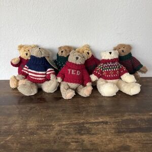 Lot of 7 Boyds Bears Plush‎ – Vintage Style Collectible Teddy Bears Sweaters